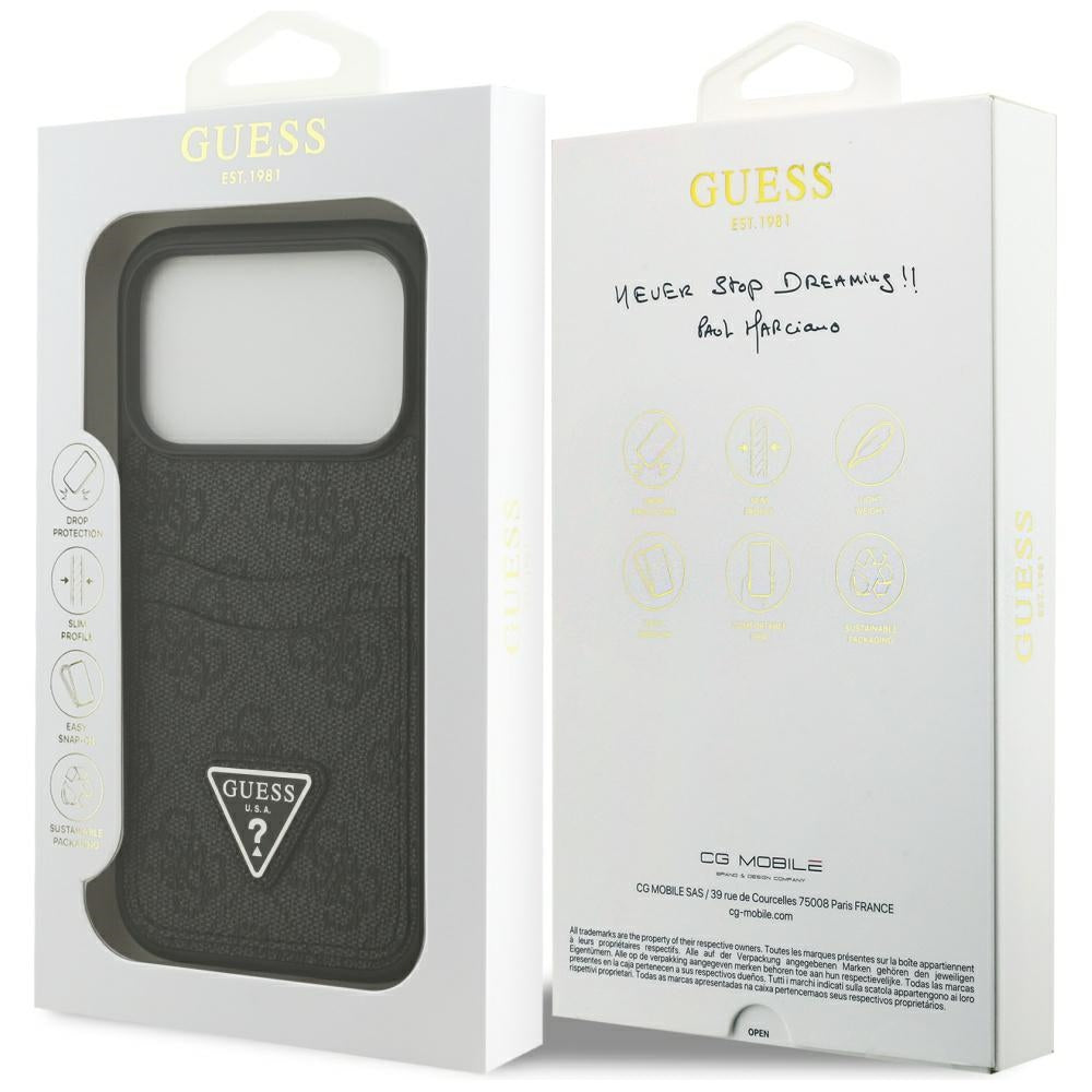 Futrola za Apple iPhone 17 Pro, Guess, 4G Double Card Triangle, Crna