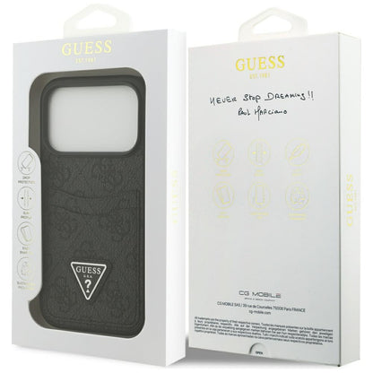 Futrola za Apple iPhone 17 Pro, Guess, 4G Double Card Triangle, Crna