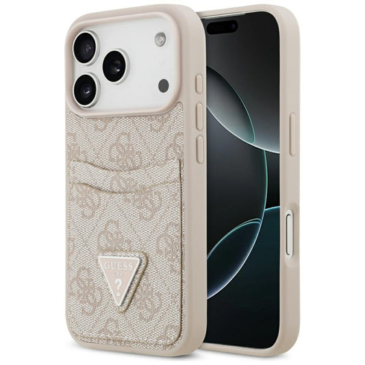 Futrola za Apple iPhone 17 Pro, Guess, 4G Double Card Triangle, Roza