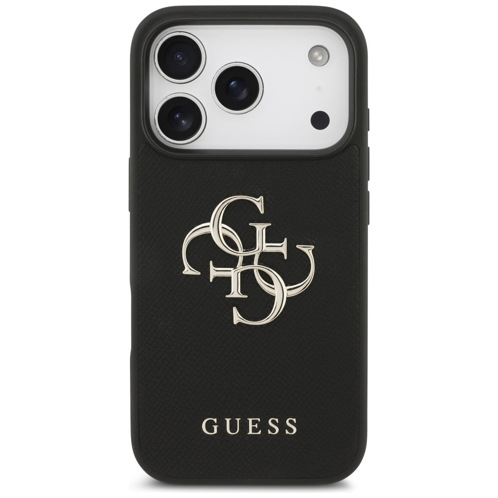 Futrola za Apple iPhone 17 Pro, Guess, 4G Grained Big and Classic Logo, Crna