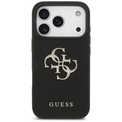 Futrola za Apple iPhone 17 Pro, Guess, 4G Grained Big and Classic Logo, Crna