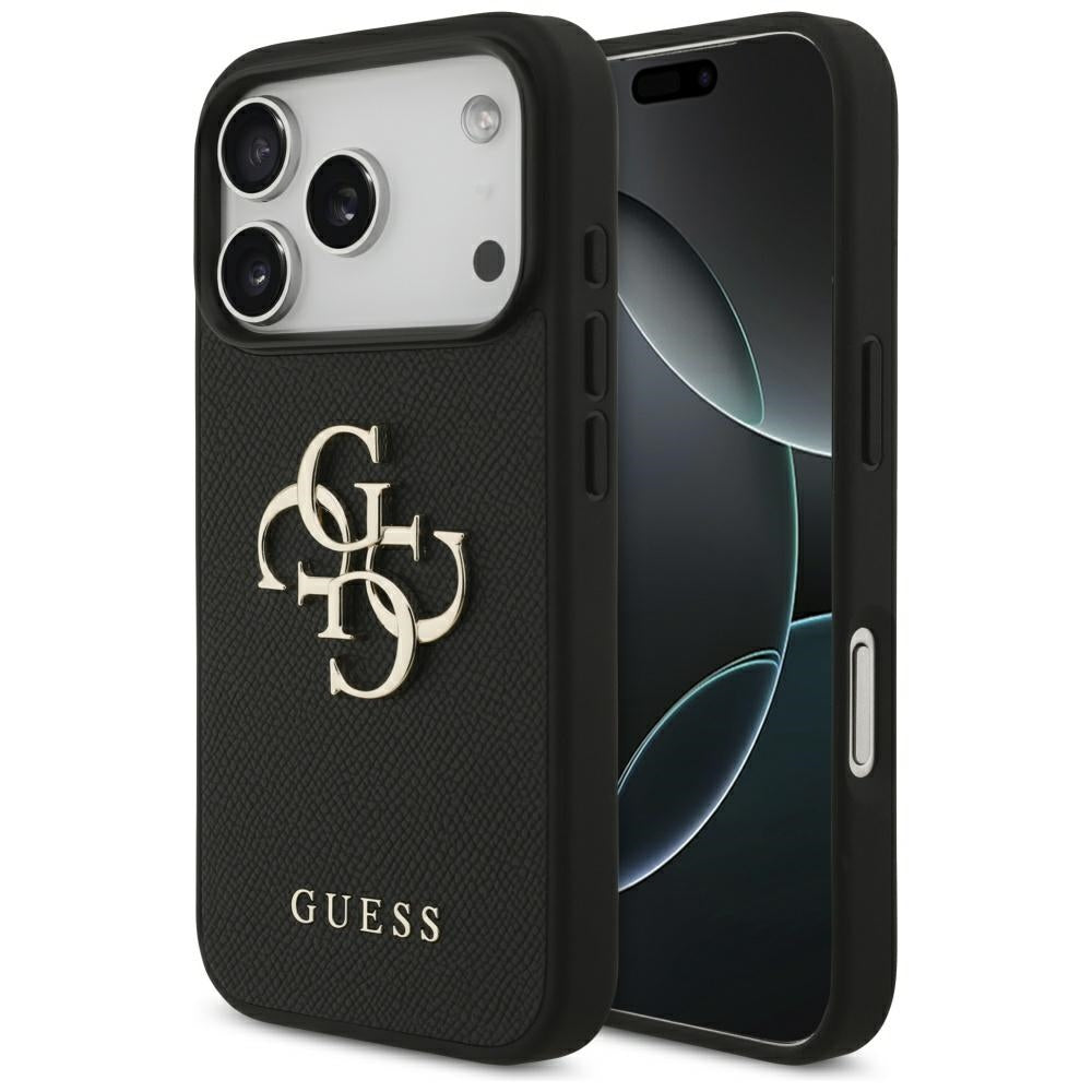 Futrola za Apple iPhone 17 Pro, Guess, 4G Grained Big and Classic Logo, Crna