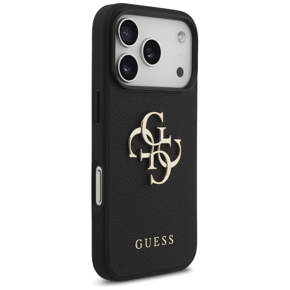 Futrola za Apple iPhone 17 Pro, Guess, 4G Grained Big and Classic Logo, Crna