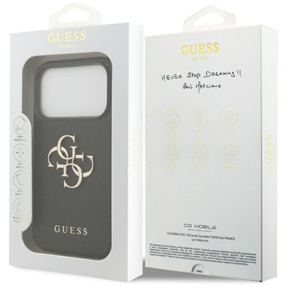 Futrola za Apple iPhone 17 Pro, Guess, 4G Grained Big and Classic Logo, Crna