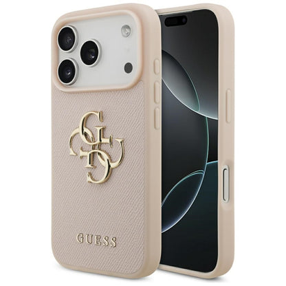 Futrola za Apple iPhone 17 Pro, Guess, 4G Grained Big and Classic Logo, Roza