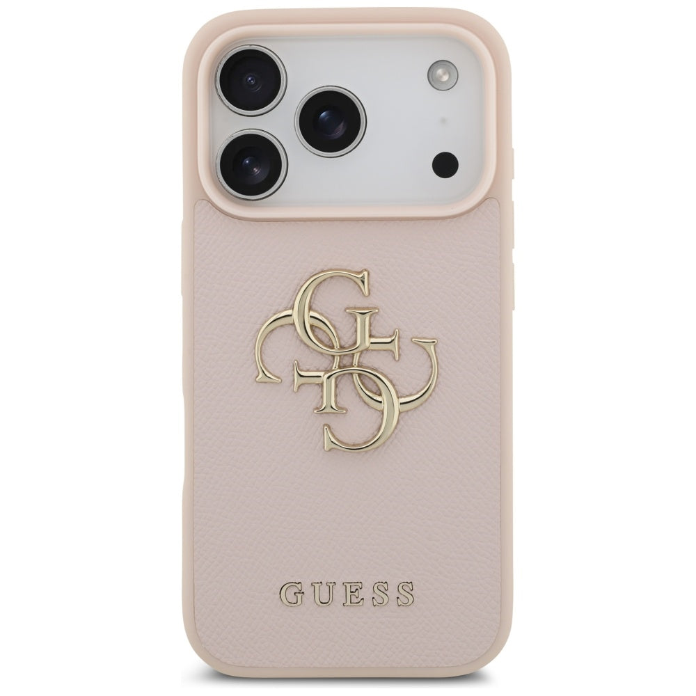 Futrola za Apple iPhone 17 Pro, Guess, 4G Grained Big and Classic Logo, Roza