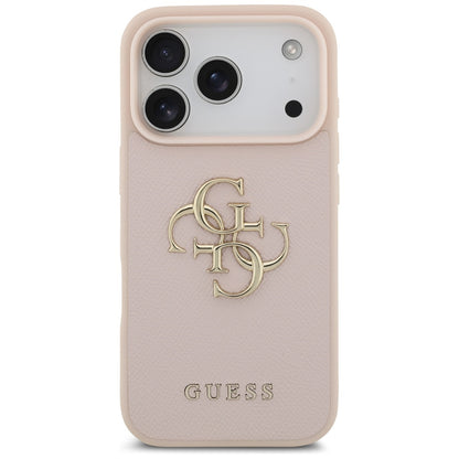 Futrola za Apple iPhone 17 Pro, Guess, 4G Grained Big and Classic Logo, Roza