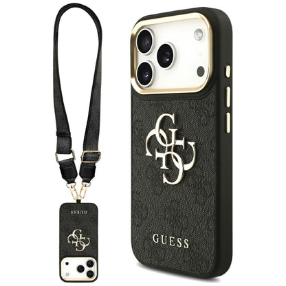 Futrola za Apple iPhone 17 Pro, Guess, Big 4G Classic Logo with Big Strap, Crna
