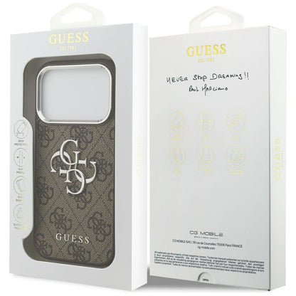 Futrola za Apple iPhone 17 Pro, Guess, Big 4G Logo Classic, Smeđe Srebrna