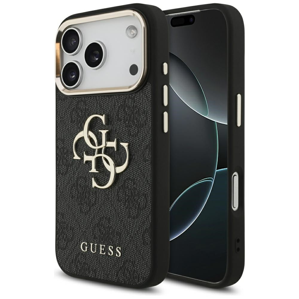 Futrola za Apple iPhone 17 Pro, Guess, Big 4G Logo Classic, Crno Zlatna