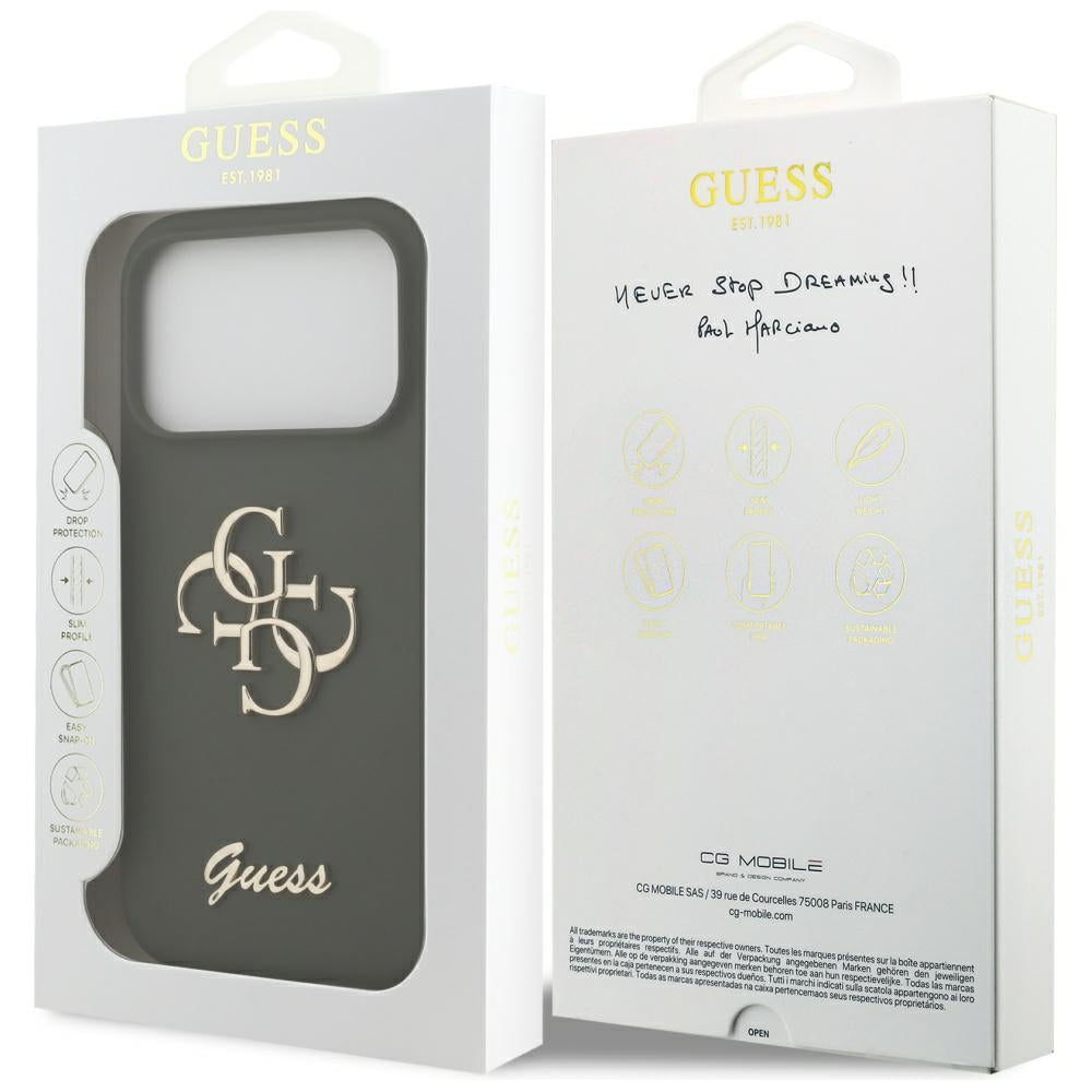Futrola za Apple iPhone 17 Pro, Guess, Big 4G Script, Kaki