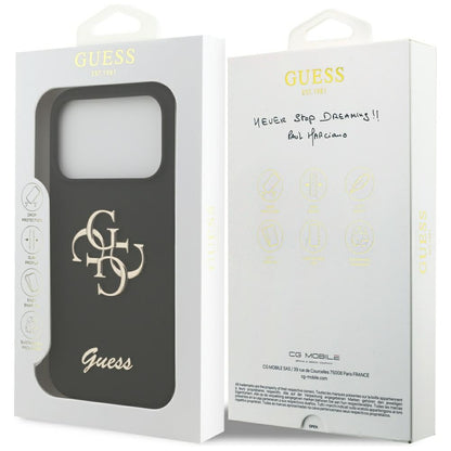 Futrola za Apple iPhone 17 Pro, Guess, Big 4G Script, Crna