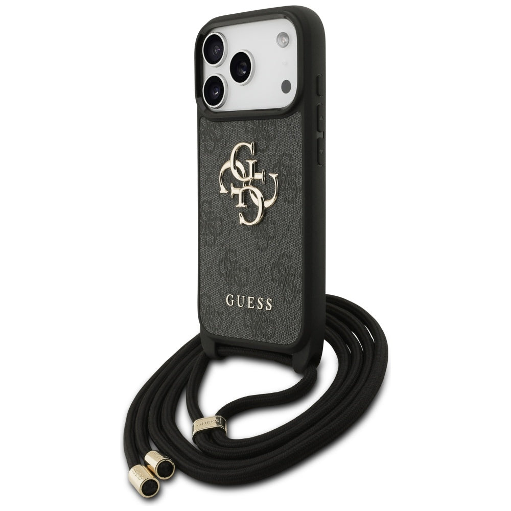 Futrola za Apple iPhone 17 Pro, Guess, Crossbody Cord 4G Big Log, Crna