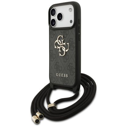 Futrola za Apple iPhone 17 Pro, Guess, Crossbody Cord 4G Big Log, Crna