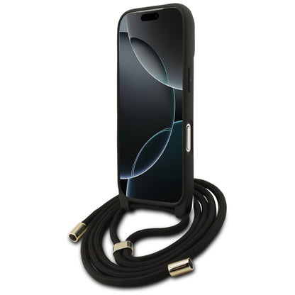 Futrola za Apple iPhone 17 Pro, Guess, Crossbody Cord 4G Big Log, Crna