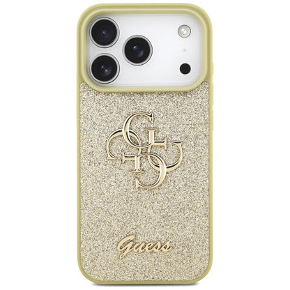 Futrola za Apple iPhone 17 Pro, Guess, Fixed Glitter Big 4G, Zlatna