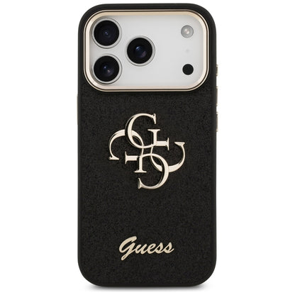 Futrola za Apple iPhone 17 Pro, Guess, Fixed Glitter Big 4G Metal Frame, Crna