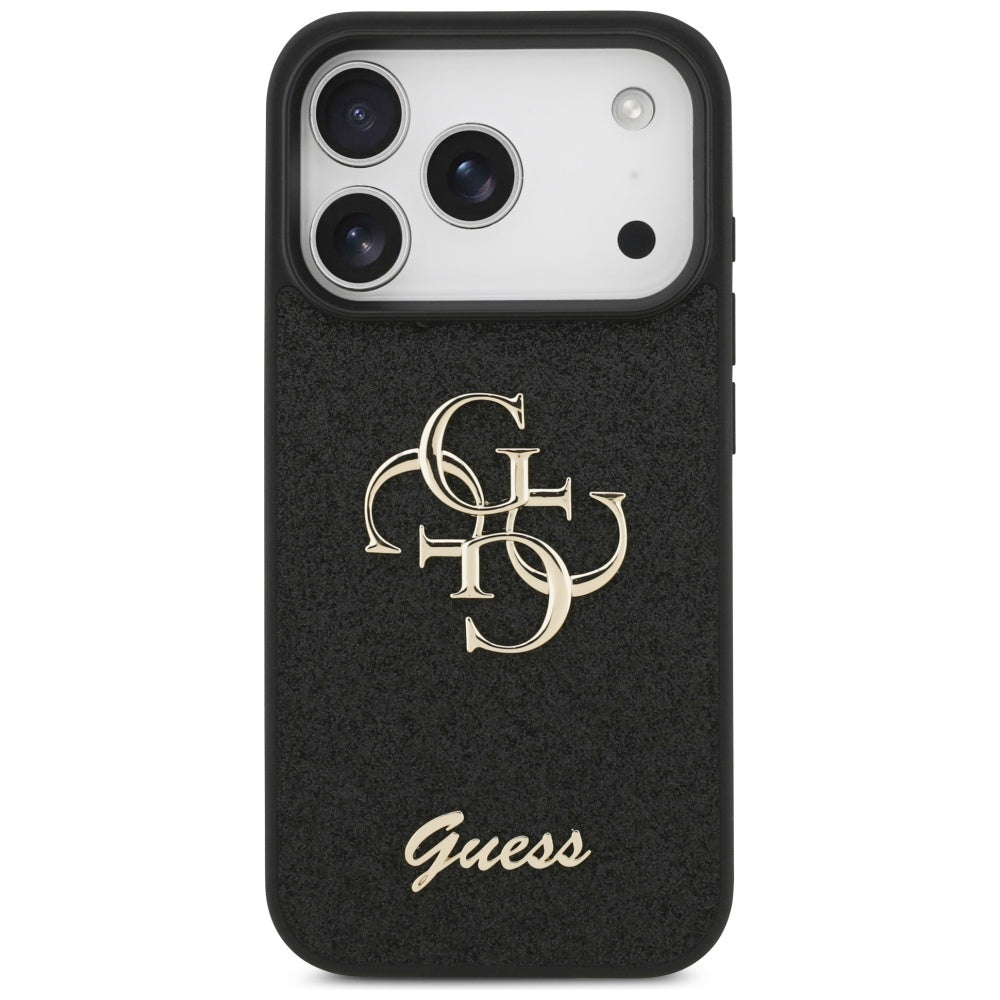 Futrola za Apple iPhone 17 Pro, Guess, Fixed Glitter Big 4G, Crna
