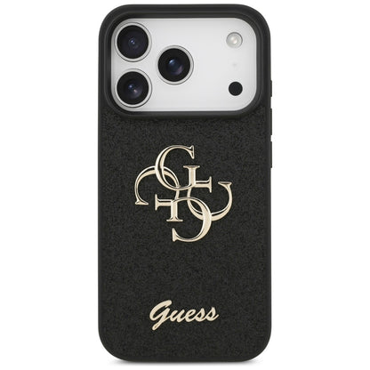 Futrola za Apple iPhone 17 Pro, Guess, Fixed Glitter Big 4G, Crna