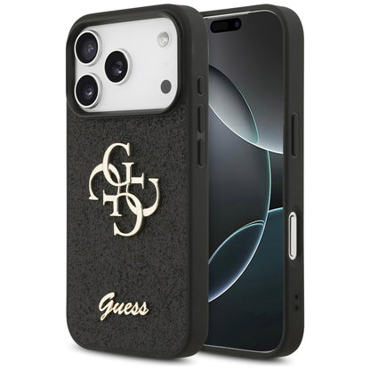 Futrola za Apple iPhone 17 Pro, Guess, Fixed Glitter Big 4G, Crna