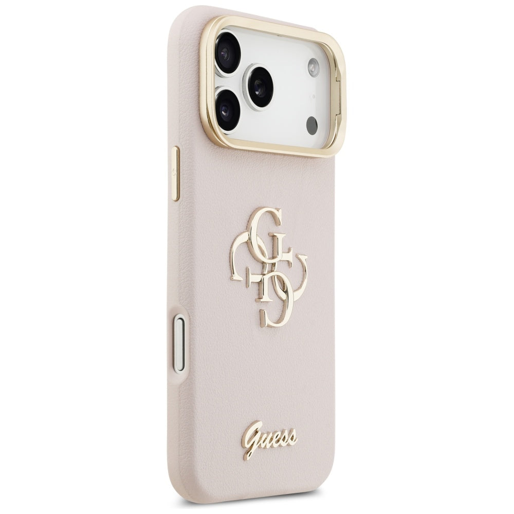 Futrola za Apple iPhone 17 Pro, Guess, Grained Big 4G Stand Camera, Roza