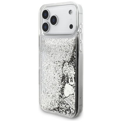 Futrola za Apple iPhone 17 Pro, Guess, Liquid Glitter Charms, Srebrna
