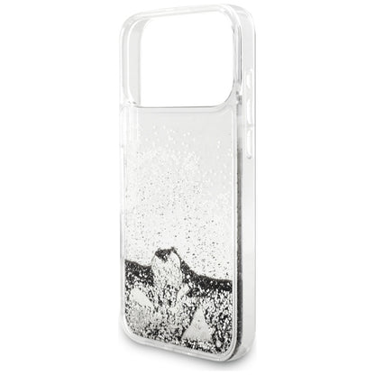 Futrola za Apple iPhone 17 Pro, Guess, Liquid Glitter Charms, Srebrna
