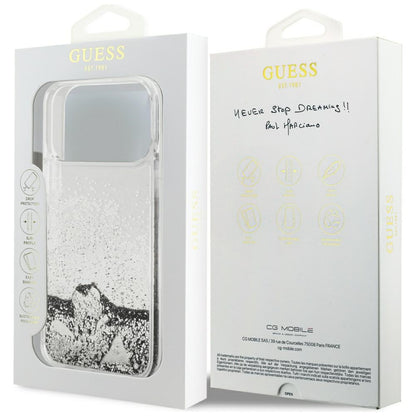 Futrola za Apple iPhone 17 Pro, Guess, Liquid Glitter Charms, Srebrna