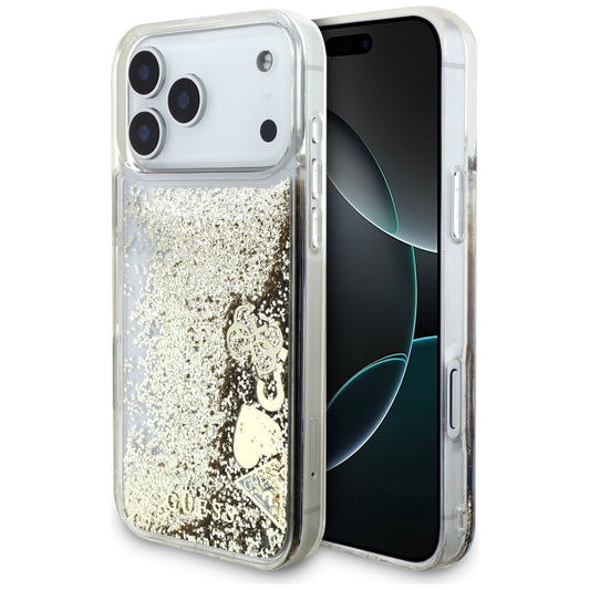 Futrola za Apple iPhone 17 Pro, Guess, Liquid Glitter Charms, Zlatna