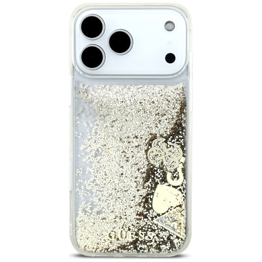 Futrola za Apple iPhone 17 Pro, Guess, Liquid Glitter Charms, Zlatna