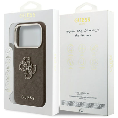 Futrola za Apple iPhone 17 Pro, GUESS, Resin Logo, Smeđa