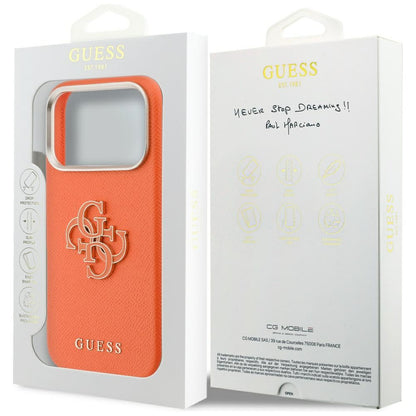 Futrola za Apple iPhone 17 Pro, Guess, Resin Logo, Narančasta