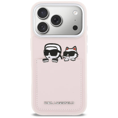 Futrola za Apple iPhone 17 Pro, Karl Lagerfeld, Karl & Choupette Print with Pocket, Roza