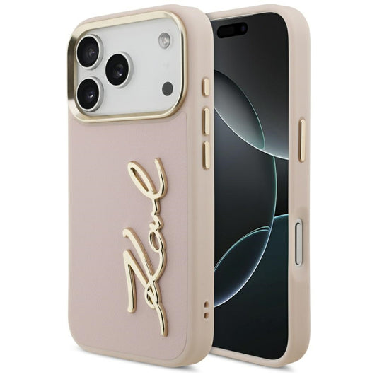 Futrola za Apple iPhone 17 Pro, Karl Lagerfeld, Script Logo, Roza