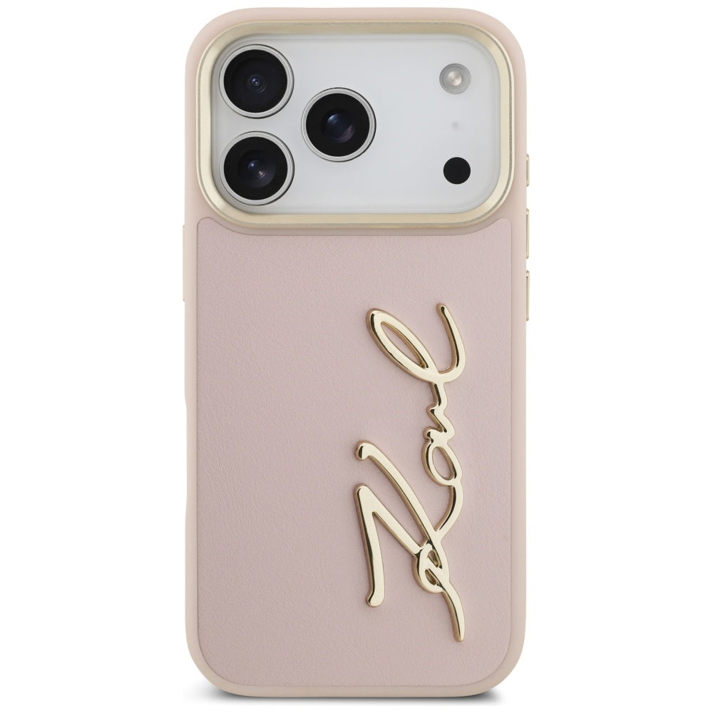 Futrola za Apple iPhone 17 Pro, Karl Lagerfeld, Script Logo, Roza