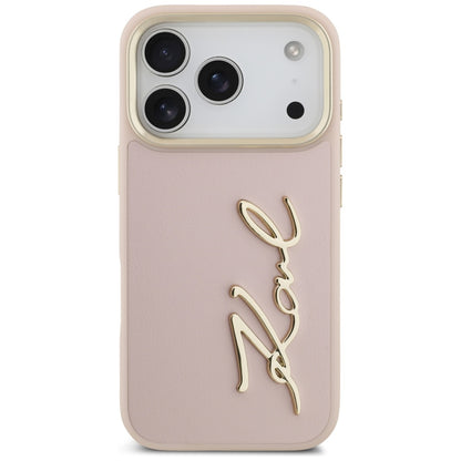 Futrola za Apple iPhone 17 Pro, Karl Lagerfeld, Script Logo, Roza