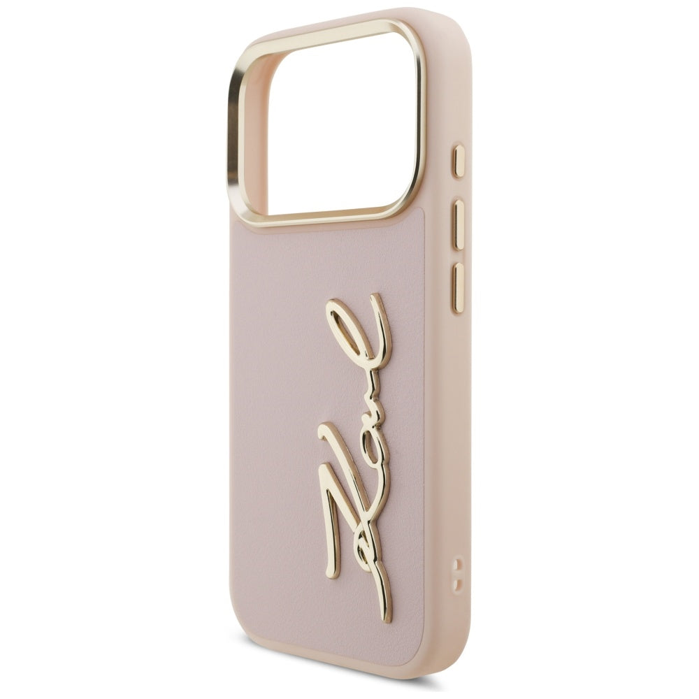 Futrola za Apple iPhone 17 Pro, Karl Lagerfeld, Script Logo, Roza