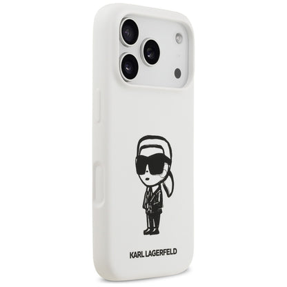 Futrola za Apple iPhone 17 Pro, Karl Lagerfeld, Sketch and Logo Karl, Bijela