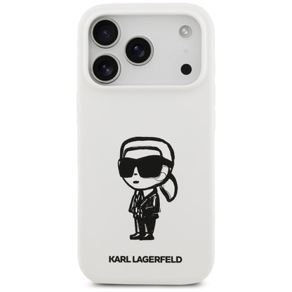 Futrola za Apple iPhone 17 Pro, Karl Lagerfeld, Sketch and Logo Karl, Bijela