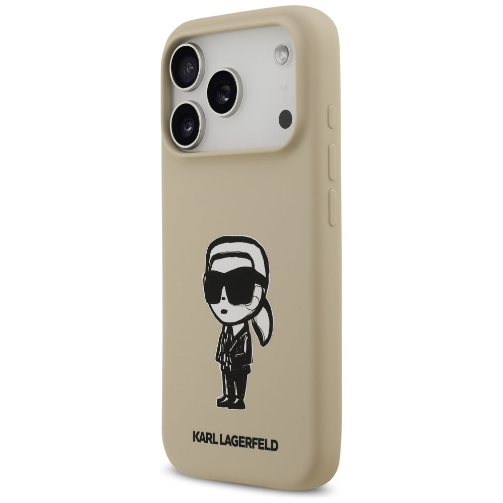 Futrola za Apple iPhone 17 Pro, Karl Lagerfeld, Sketch and Logo Karl, Smeđa