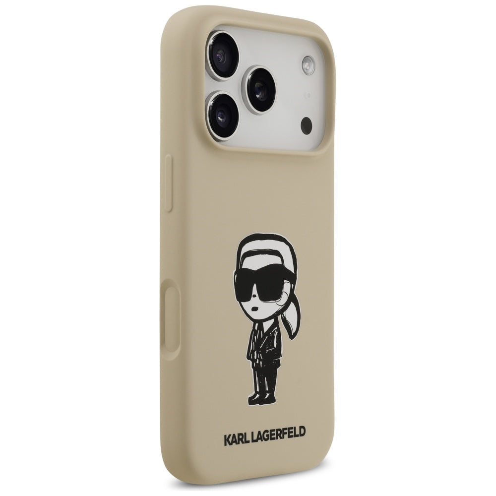 Futrola za Apple iPhone 17 Pro, Karl Lagerfeld, Sketch and Logo Karl, Smeđa
