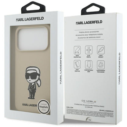 Futrola za Apple iPhone 17 Pro, Karl Lagerfeld, Sketch and Logo Karl, Smeđa