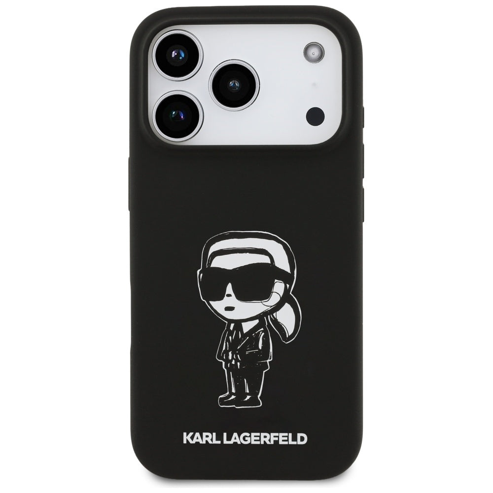 Futrola za Apple iPhone 17 Pro, Karl Lagerfeld, Sketch and Logo Karl, Crna