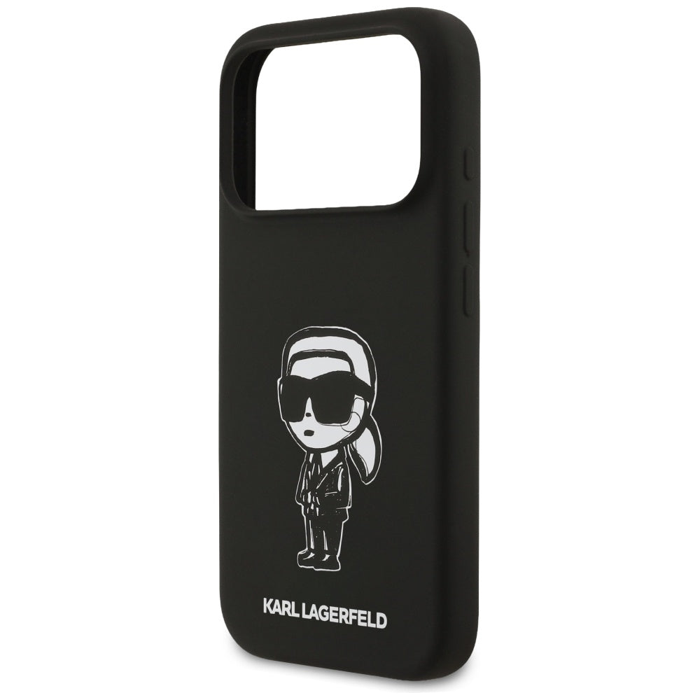 Futrola za Apple iPhone 17 Pro, Karl Lagerfeld, Sketch and Logo Karl, Crna