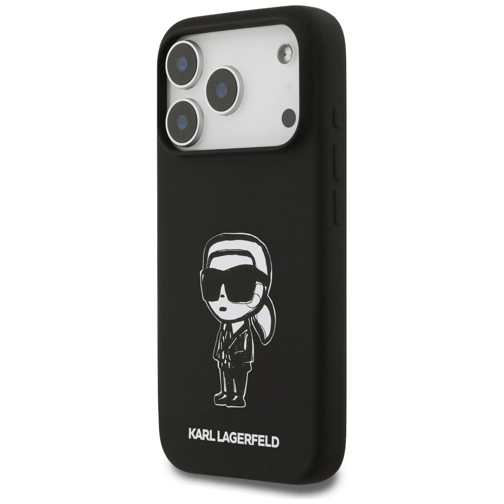 Futrola za Apple iPhone 17 Pro, Karl Lagerfeld, Sketch and Logo Karl, Crna