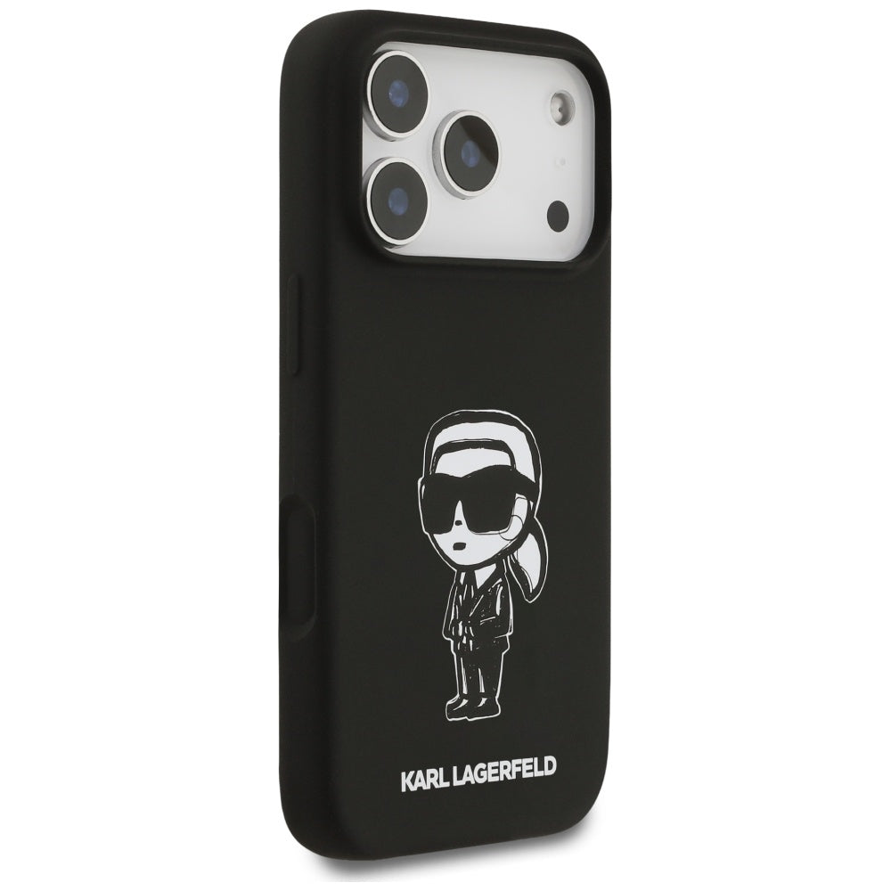 Futrola za Apple iPhone 17 Pro, Karl Lagerfeld, Sketch and Logo Karl, Crna