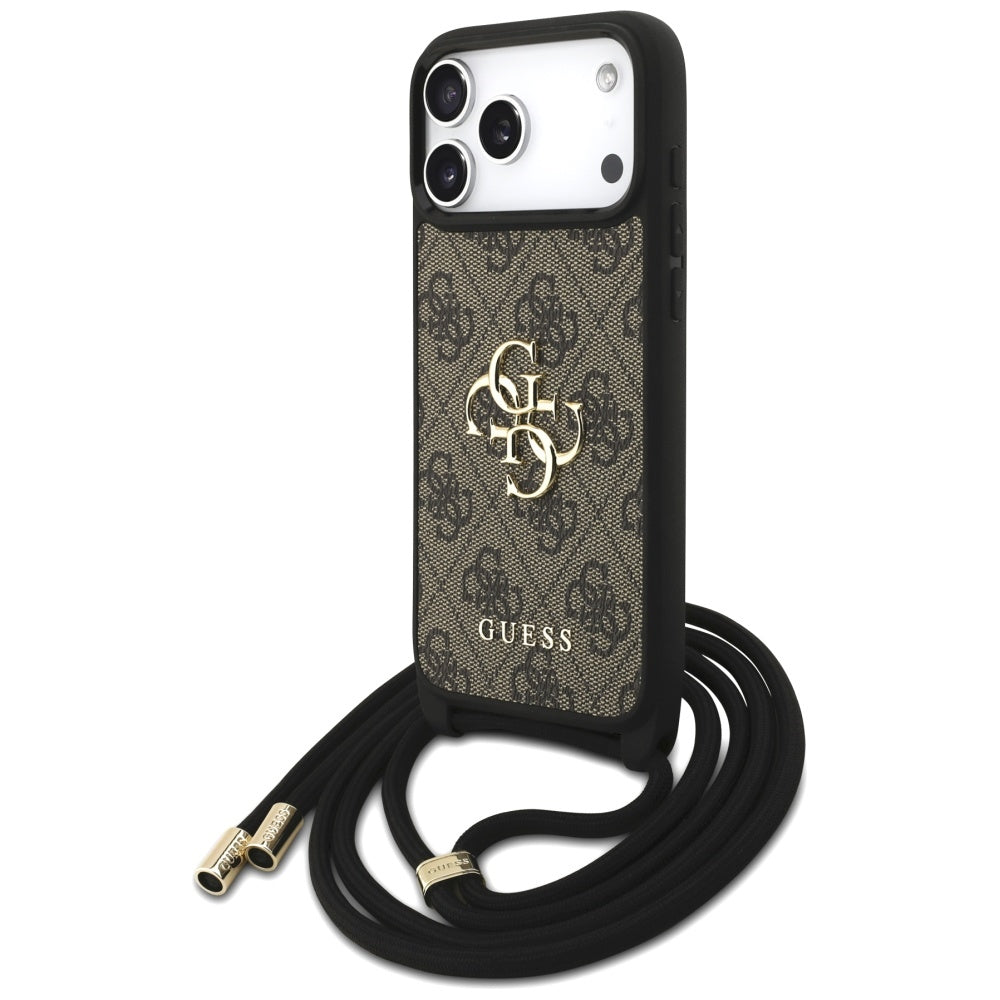 Futrola za Apple iPhone 17 Pro Max, Guess, 4G CBDY Big Logo with Cord Strap, Smeđa