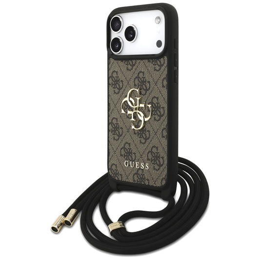 Futrola za Apple iPhone 17 Pro Max, Guess, 4G CBDY Big Logo with Cord Strap, Smeđa