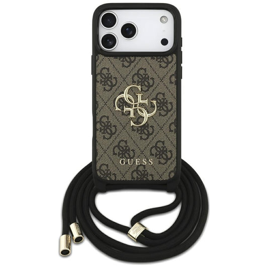 Futrola za Apple iPhone 17 Pro Max, Guess, 4G CBDY Big Logo with Cord Strap, Smeđa