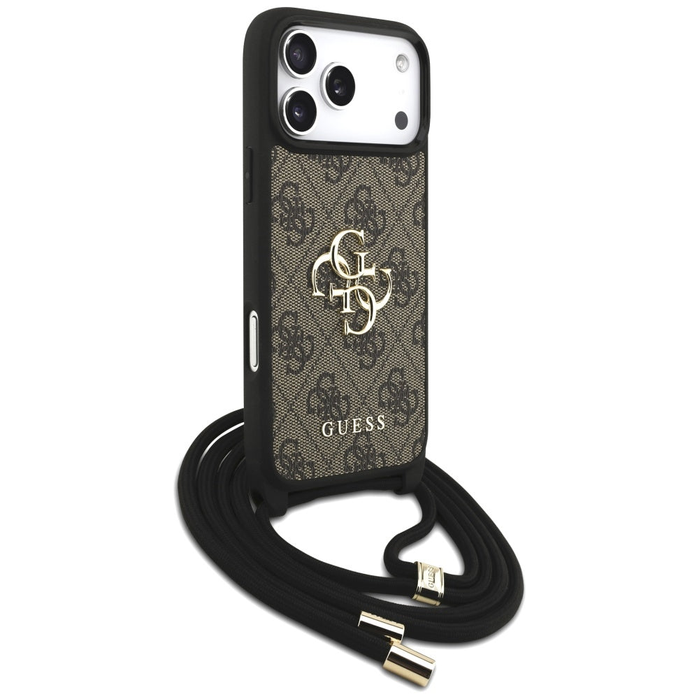 Futrola za Apple iPhone 17 Pro Max, Guess, 4G CBDY Big Logo with Cord Strap, Smeđa
